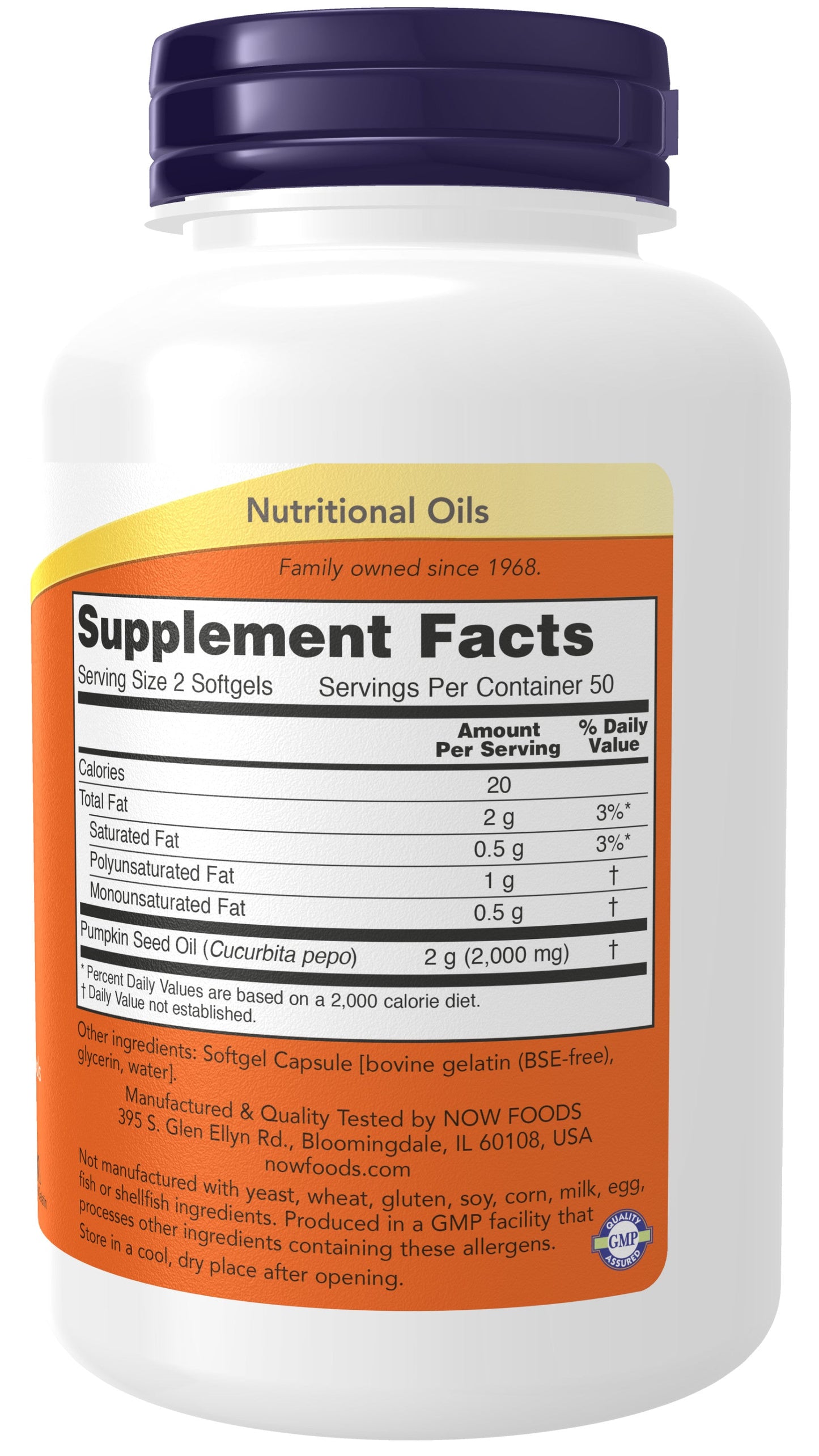 Pumpkin Seed Oil 1000 mg 100 Softgels