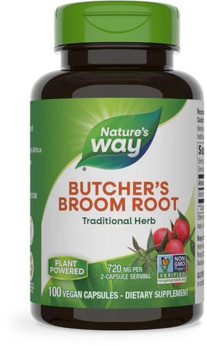 Butcher's Broom 360 mg 100 Vegetarian Capsules by Nature's Way