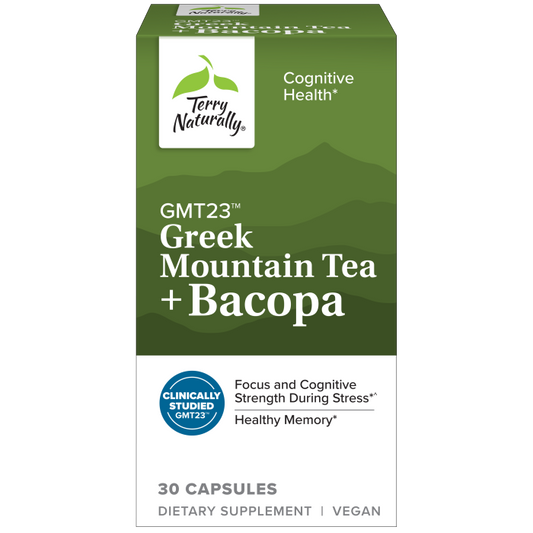 Terry Naturally GMT23™ Greek Mountain Tea + Bacopa, 30 Capsules, by Europharma
