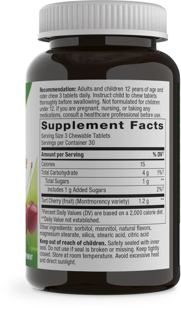 Tart Cherry Ultra Chewable Montmorency Cherry 90 Chewable Tablets by Nature's Way