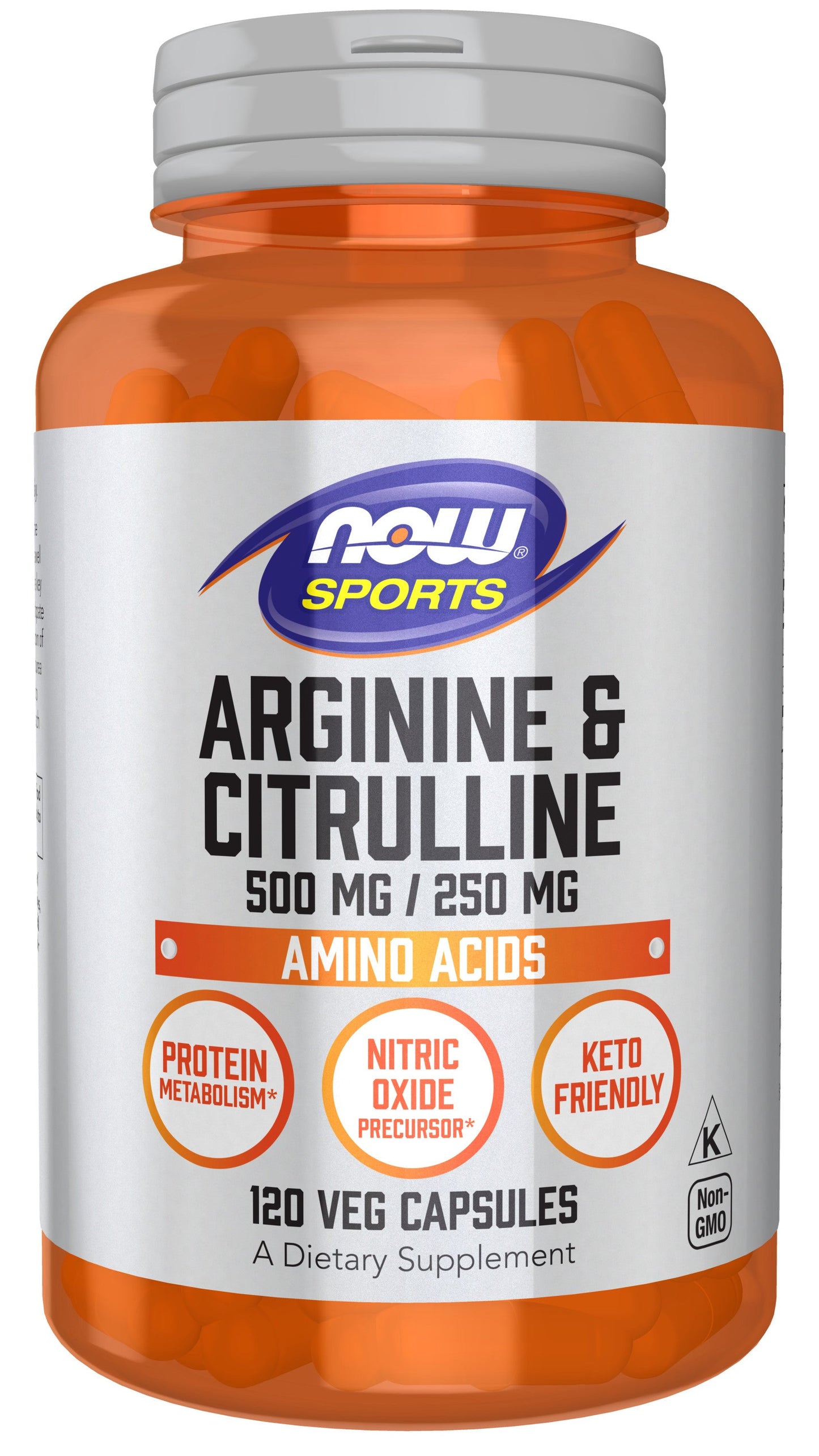 Now Sports, Arginine & Citrulline 500/250 120 Veg Capsules