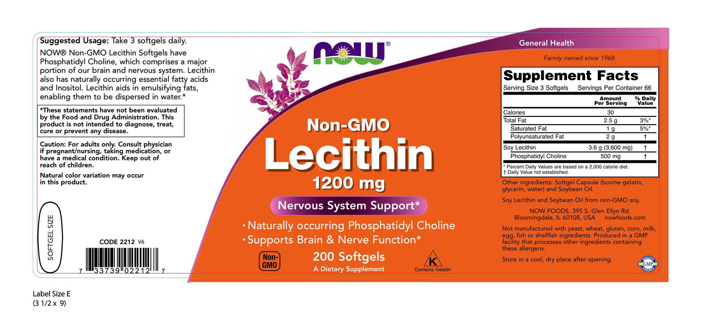 Lecithin 1200 mg 200 Softgels