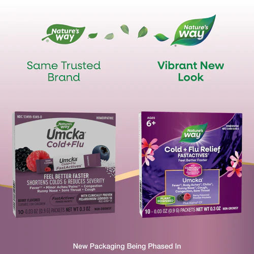 Umcka FastActives Cold+Flu Relief Berry Flavor 10 Packets by Nature's Way