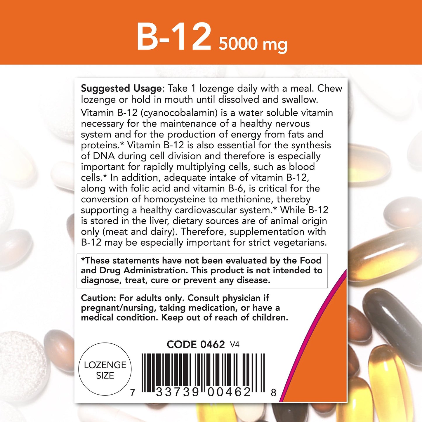 B-12 5,000 mcg 60 Lozenges