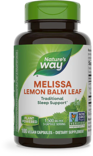 Melissa Lemon Balm Leaf 500 mg 100 Vegetarian Capsules by Nature's Way