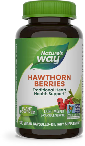 Hawthorn Berries 360 mg 180 Vegetarian Capsules by Nature's Way