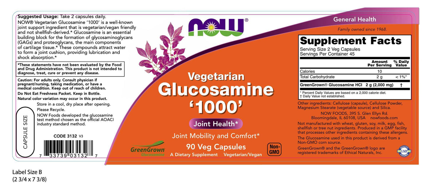 Vegetarian Glucosamine '1000' 90 Veg Capsules