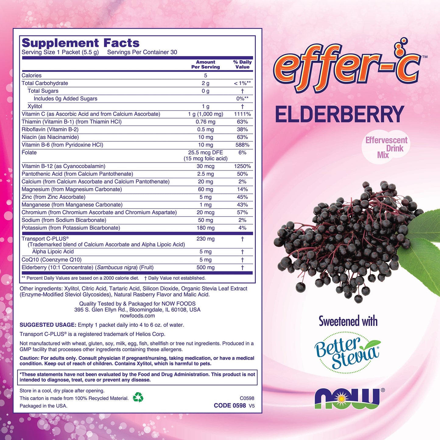 Effer-C Elderberry 30 Packets