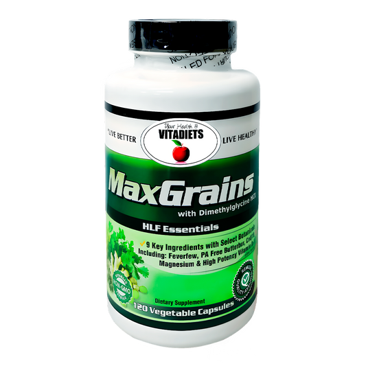 MaxGrains For Migraines and Headaches Relief 120 Vegetable Capsules by Your Health & Vitadiets