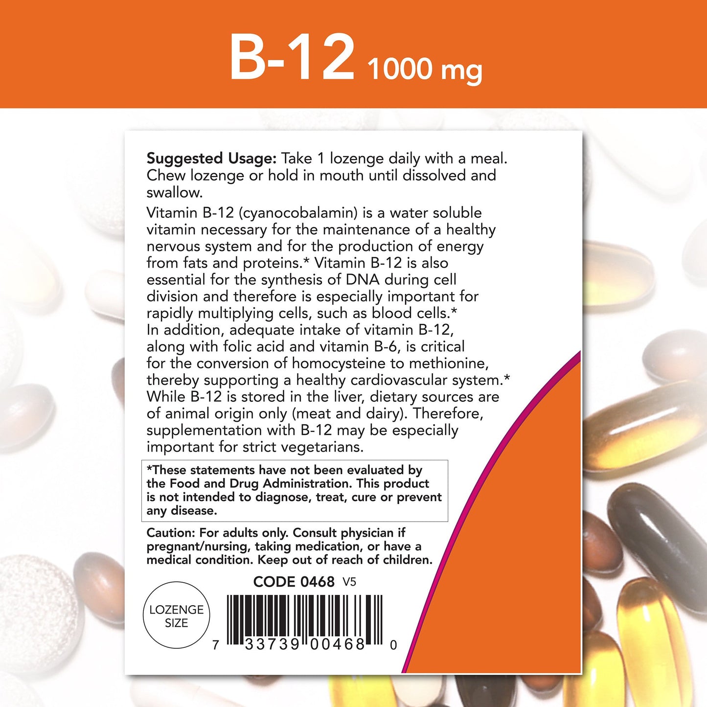 B-12 1,000 mcg 250 Lozenges