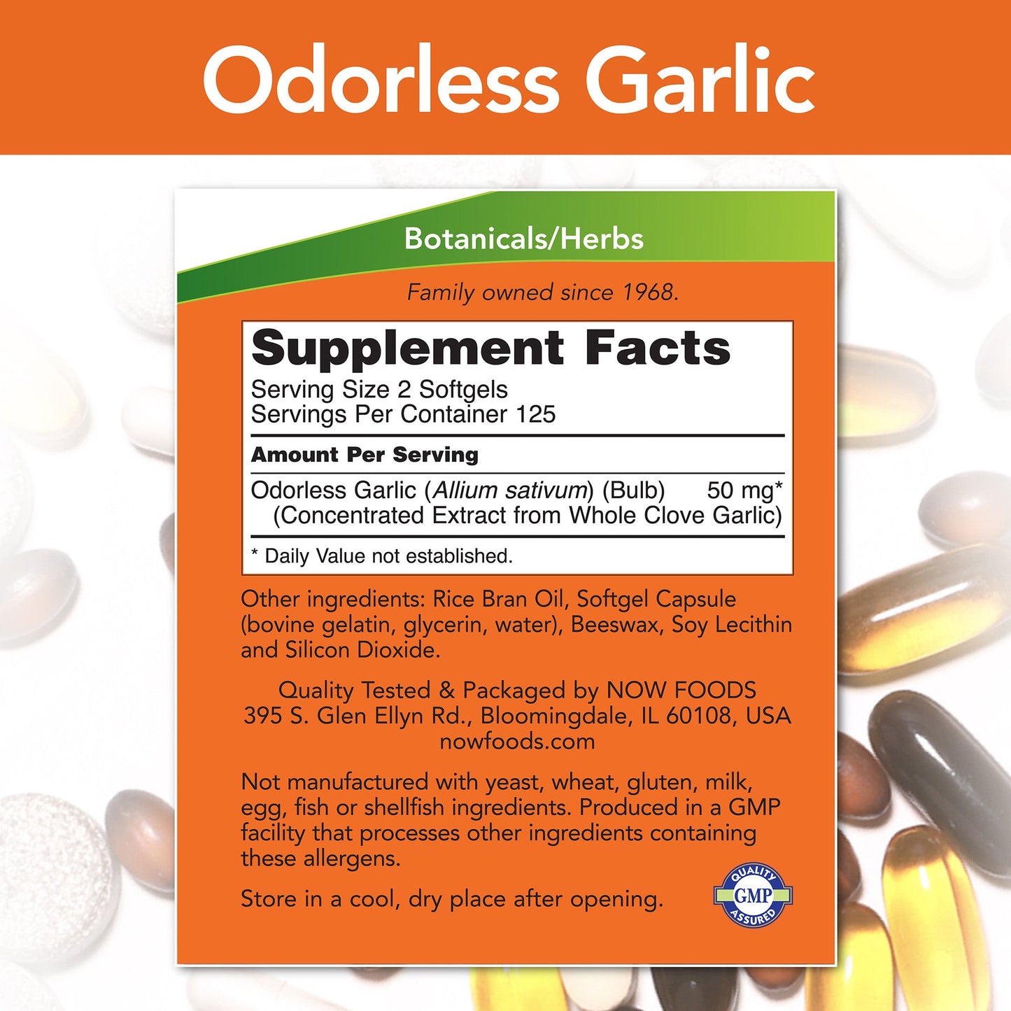 Odorless Garlic Concentrated Extract 250 Softgels