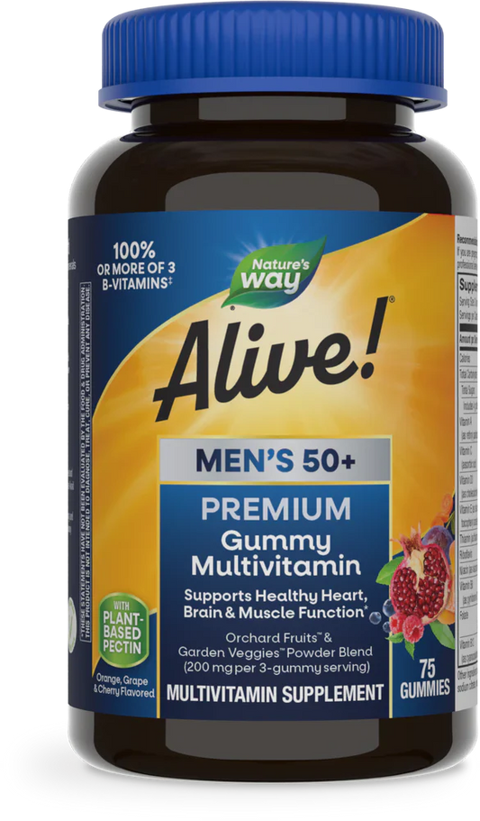 Alive! Men's 50+ Gummy Vitamins 75 Gummies