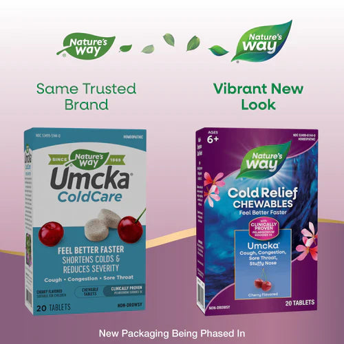 Umcka ColdCare Cherry Flavor 20 Chewable Tablets
