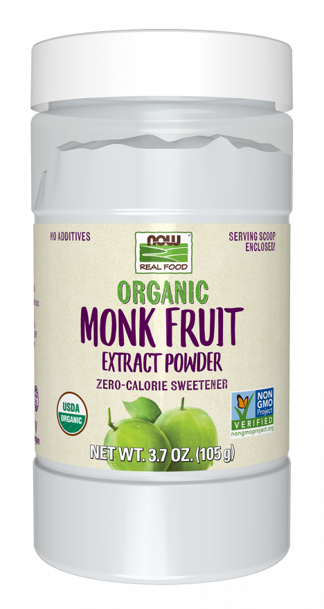 Organic Monk Fruit Extract Powder 3.7 oz (105 g) by NOW Real Food