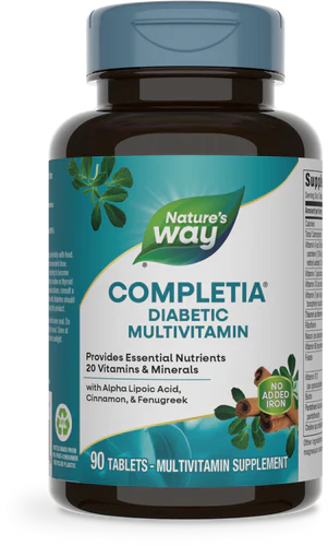 Completia Diabetic Multi-Vitamin Iron Free 90 Tablets by Nature's Way