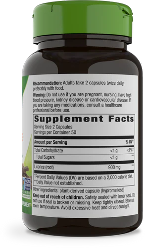 Licorice Root 450 mg 100 Vegetarian Capsules by Nature's Way