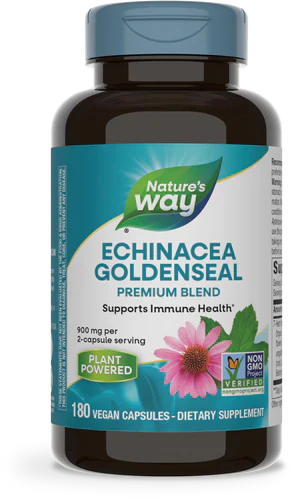 Echinacea Goldenseal 450 mg 180 Vegetarian Capsules by Nature's Way