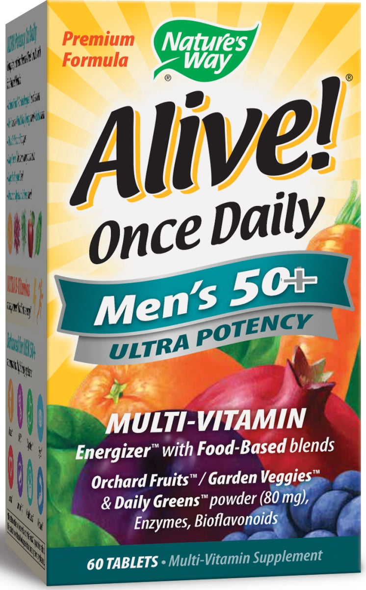 Alive! Once Daily Men's 50+ Ultra Potency Multi-Vitamin 60 Tablets