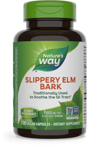 Slippery Elm Bark 400 mg 100 Vegetarian Capsules by Nature's Way