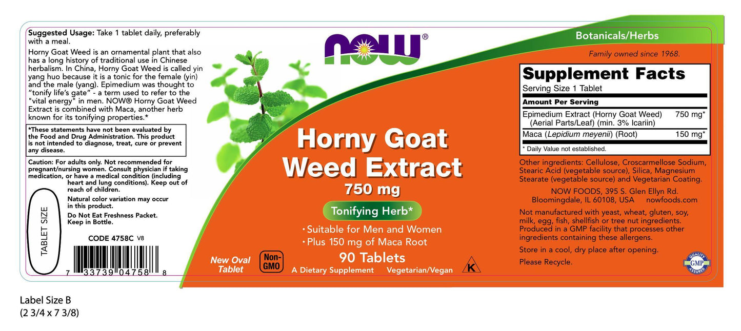 Horny Goat Weed Extract 750 mg 90 Tablets