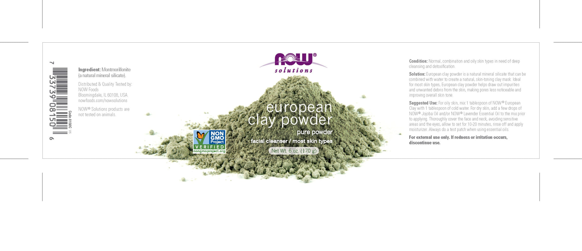 Now Solutions - European Clay Powder 6 oz (170 g)