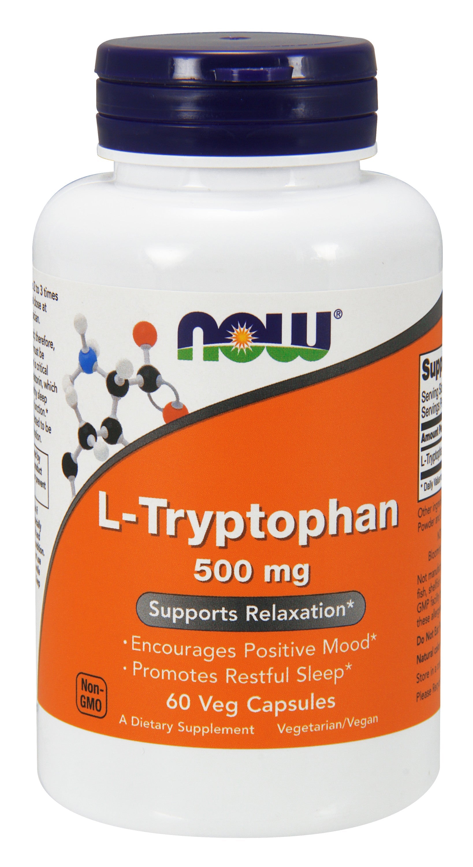 L-Tryptophan 500 mg 60 Veg Capsules | By Now Foods - Best Price