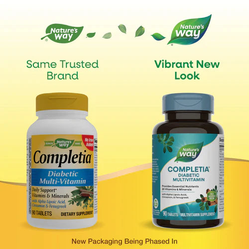 Completia Diabetic Multi-Vitamin Iron Free 90 Tablets by Nature's Way