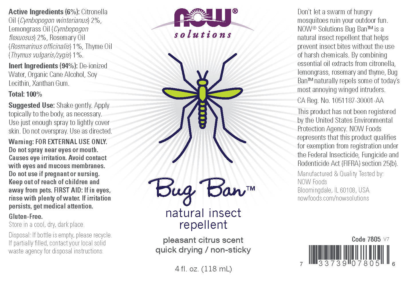 Now Solutions - Bug Ban Spray 4 fl oz (118 ml)