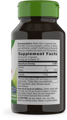 Chlorella Micro-Algae 410 mg 100 Vegetarian Capsules by Nature's Way
