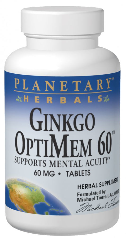 Ginkgo OptiMem 60 180 Tablets by Planetary Herbals