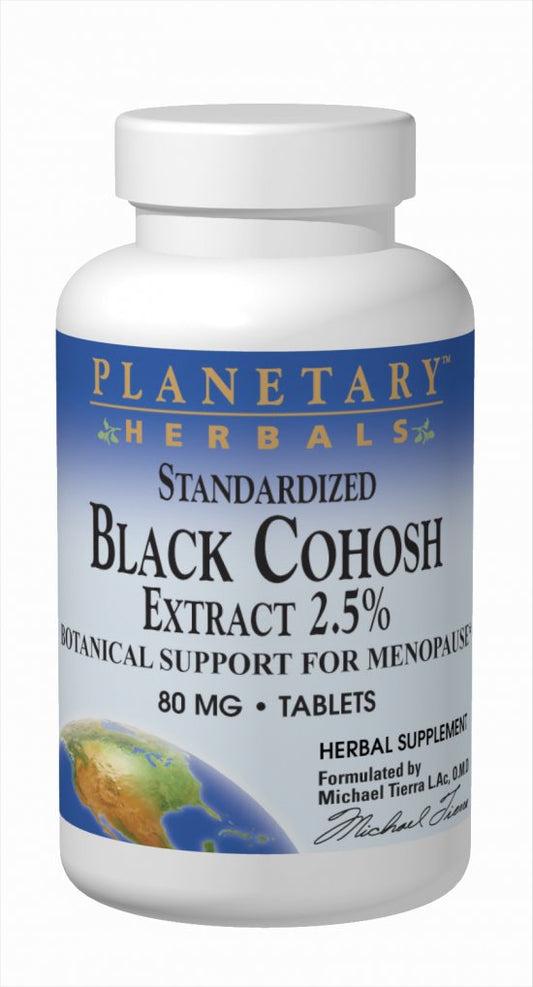Black Cohosh Extract 2.5% Standardized 80 mg 45 Tablets by Planetary Herbals