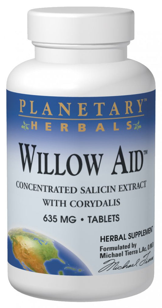Willow Aid 635 mg 30 Tablets by Planetary Herbals