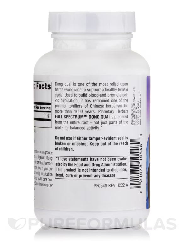 Full Spectrum Dong Quai 550 mg 120 Capsules