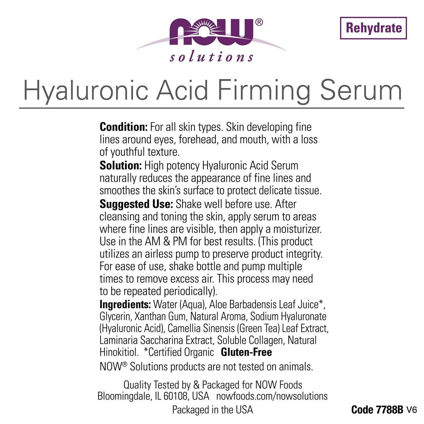 Now Solutions - Hyaluronic Acid Firming Serum 1 fl oz (30 ml)