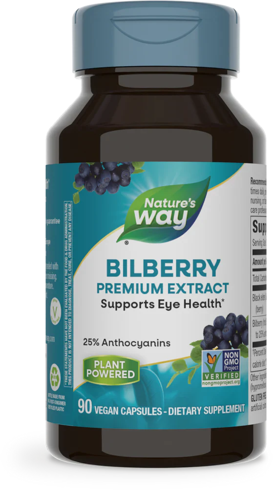Bilberry Standardized 90 Veg Capsules by Nature's Way