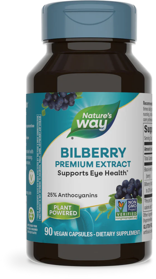 Bilberry Standardized 90 Veg Capsules by Nature's Way