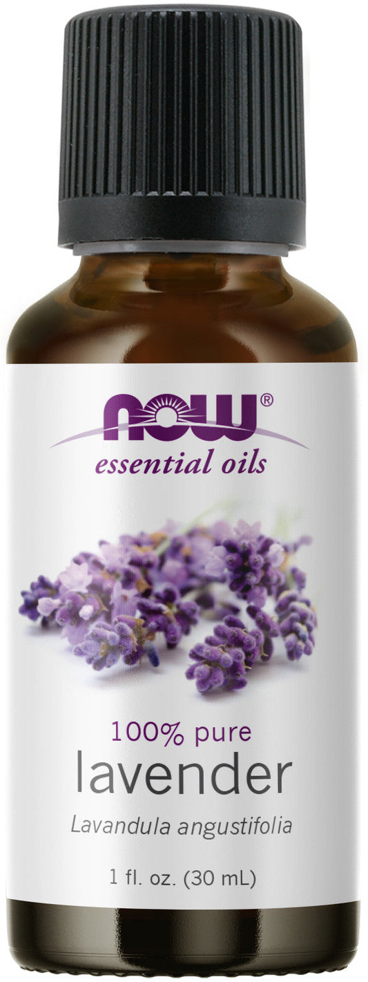 NOW Essential Oils, Lavender Oil, Soothing Aromatherapy Scent, Steam Distilled, 100% Pure, Vegan, Child Resistant Cap, 1-Ounce