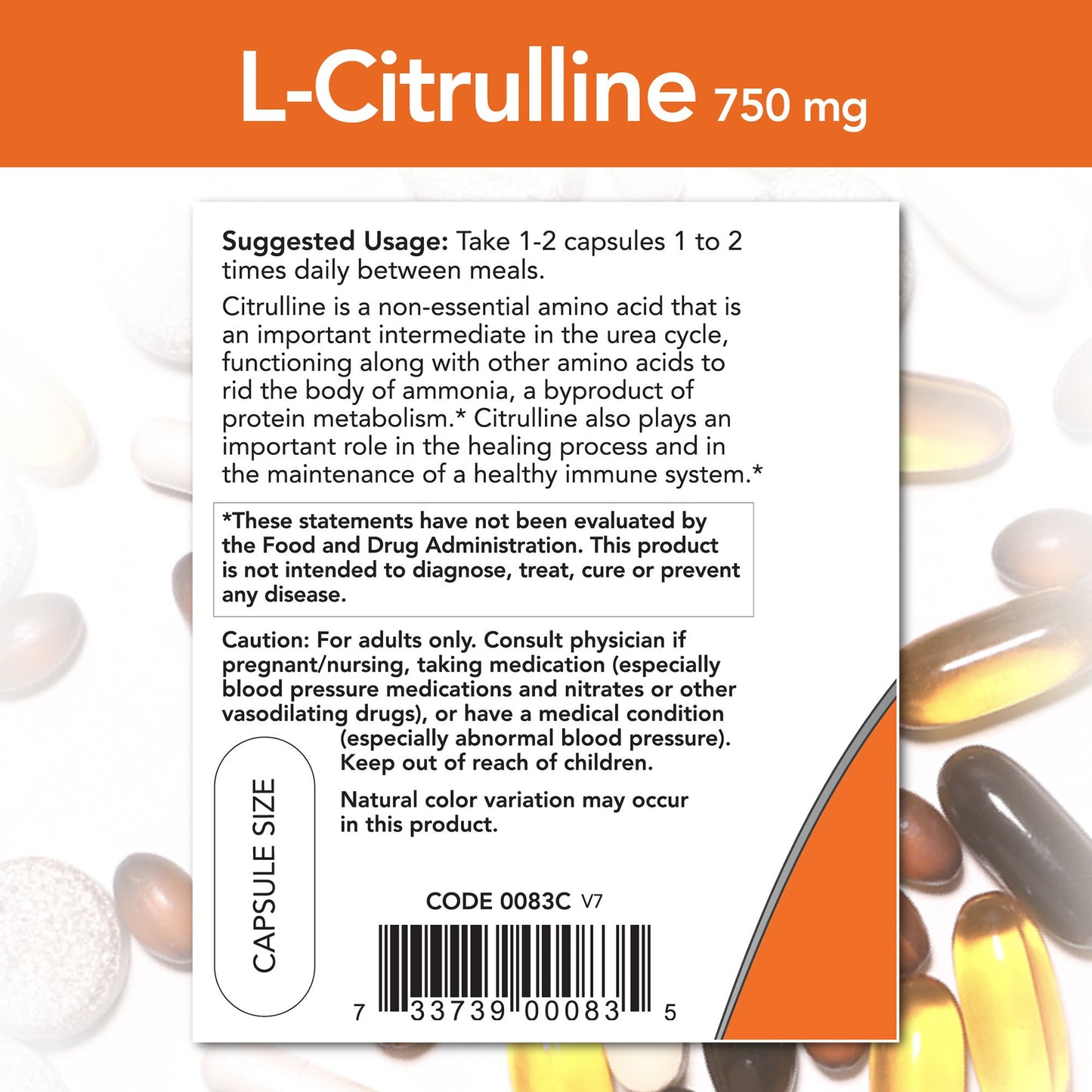 L-Citrulline 750 mg 90 Veg Capsules