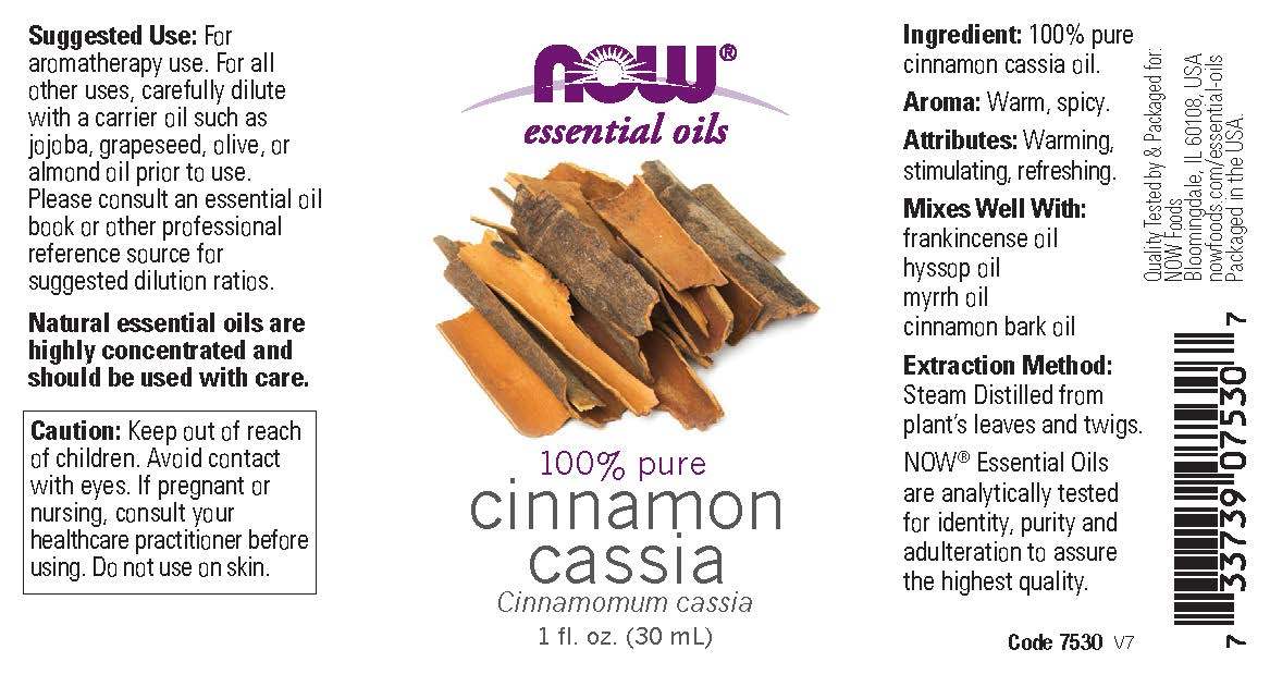 NOW Essential Oils, Cinnamon Cassia Oil, Warming Aromatherapy Scent, Steam Distilled, 100% Pure, Vegan, Child Resistant Cap, 1-Ounce