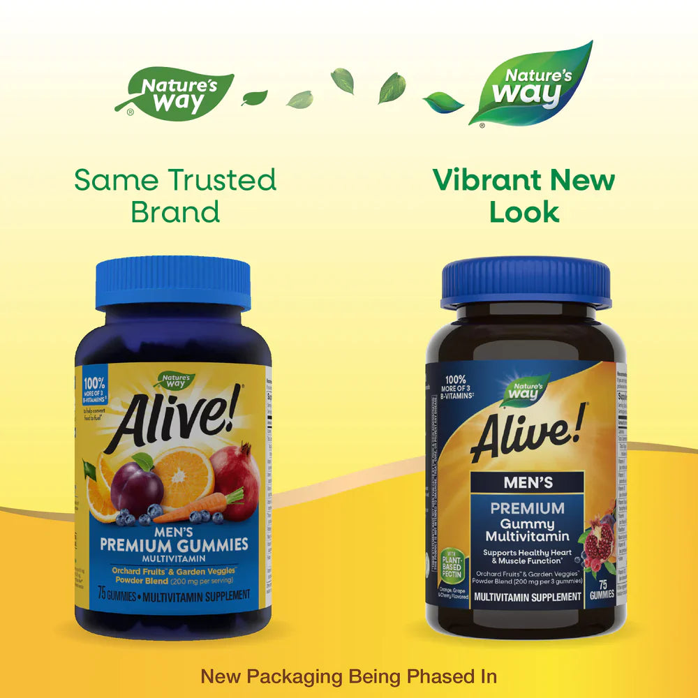 Alive! Men's Gummy Vitamins 75 Gummies by Nature's Way