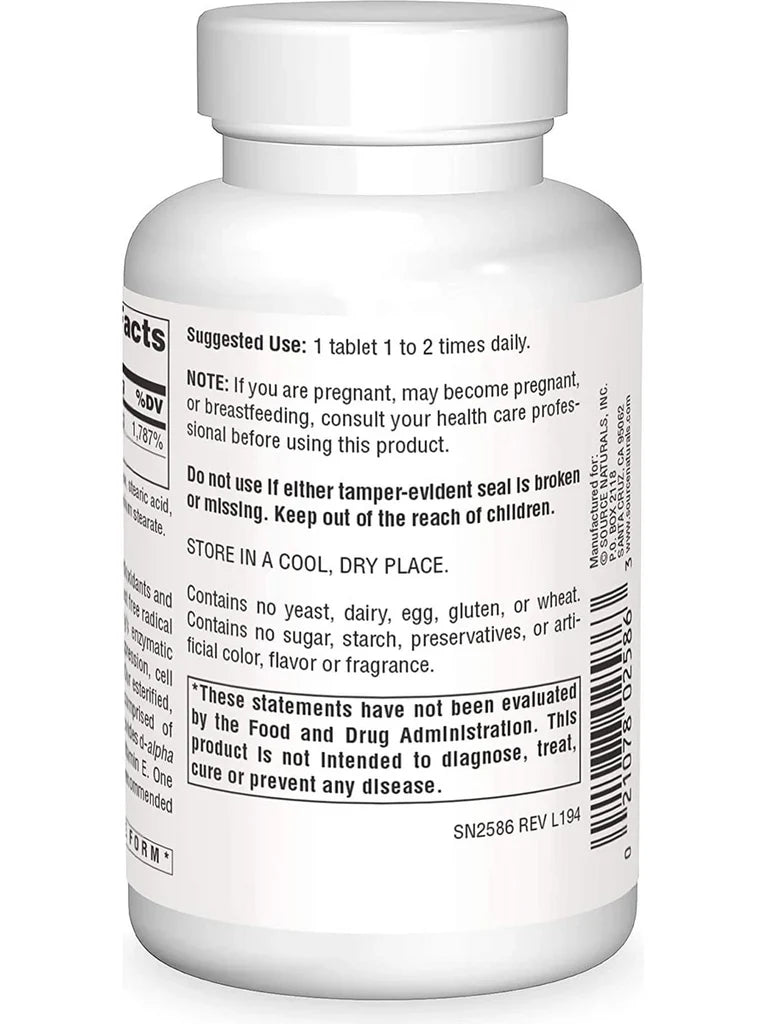 Vitamin E, Non-GMO 400 IU 120 Tablet by Source Naturals