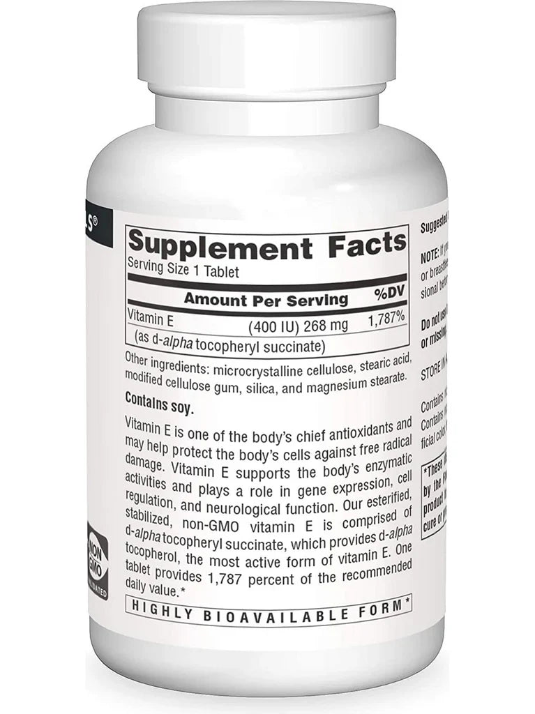Vitamin E, Non-GMO 400 IU 120 Tablet by Source Naturals