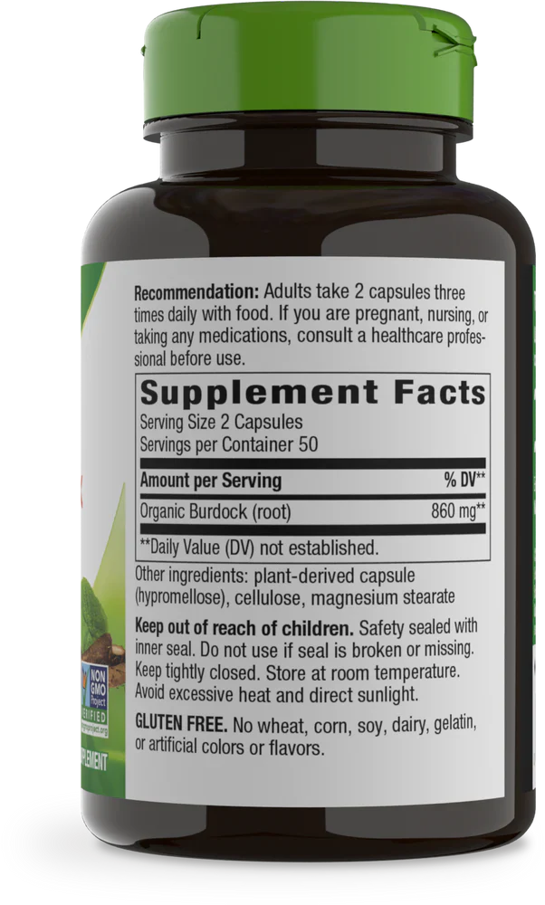 Burdock Root 430 mg 100 Vegetarian Capsules by Nature's Way