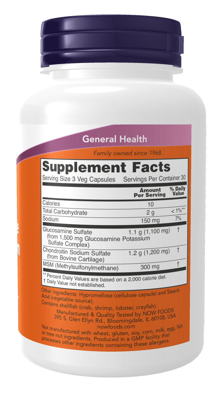 Glucosamine & Chondroitin with MSM 90 Capsules | By Now Foods - Best Price