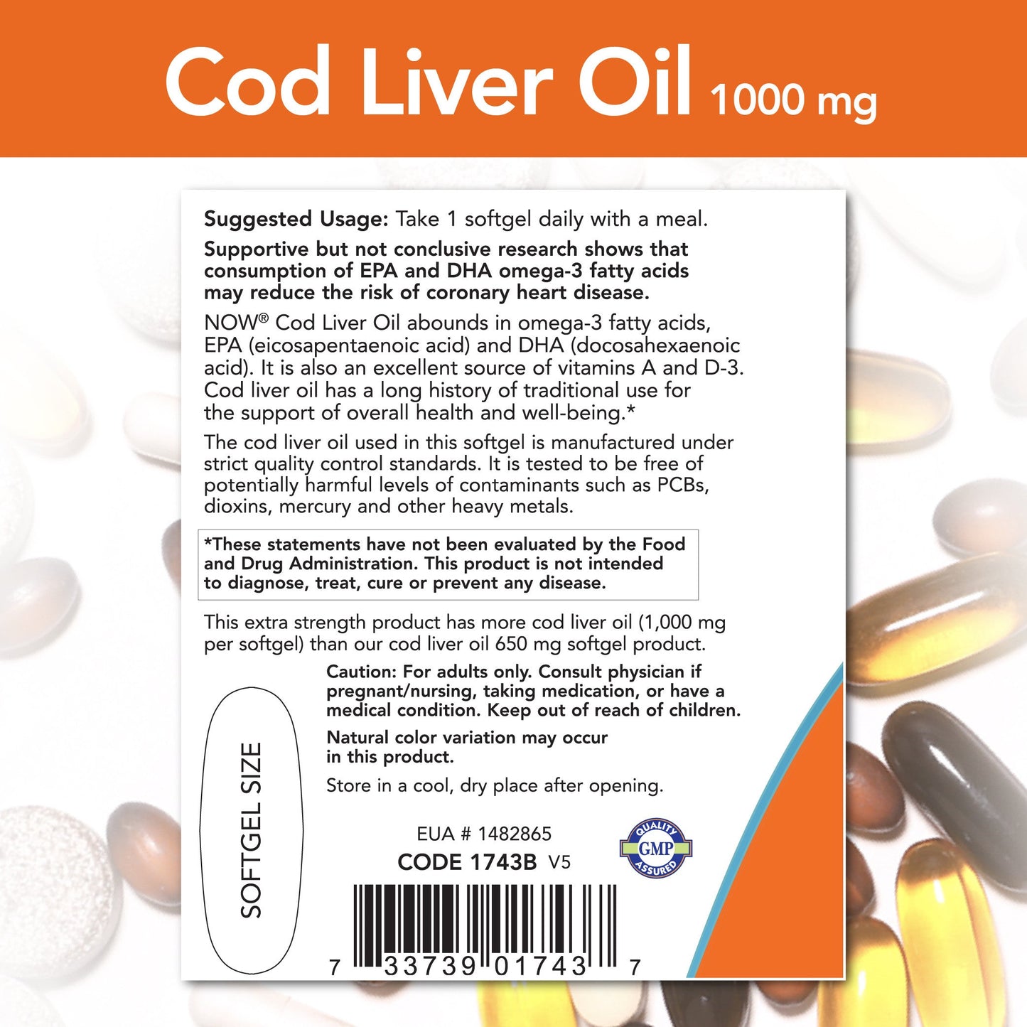 Cod Liver Oil 1000 mg 90 Softgels