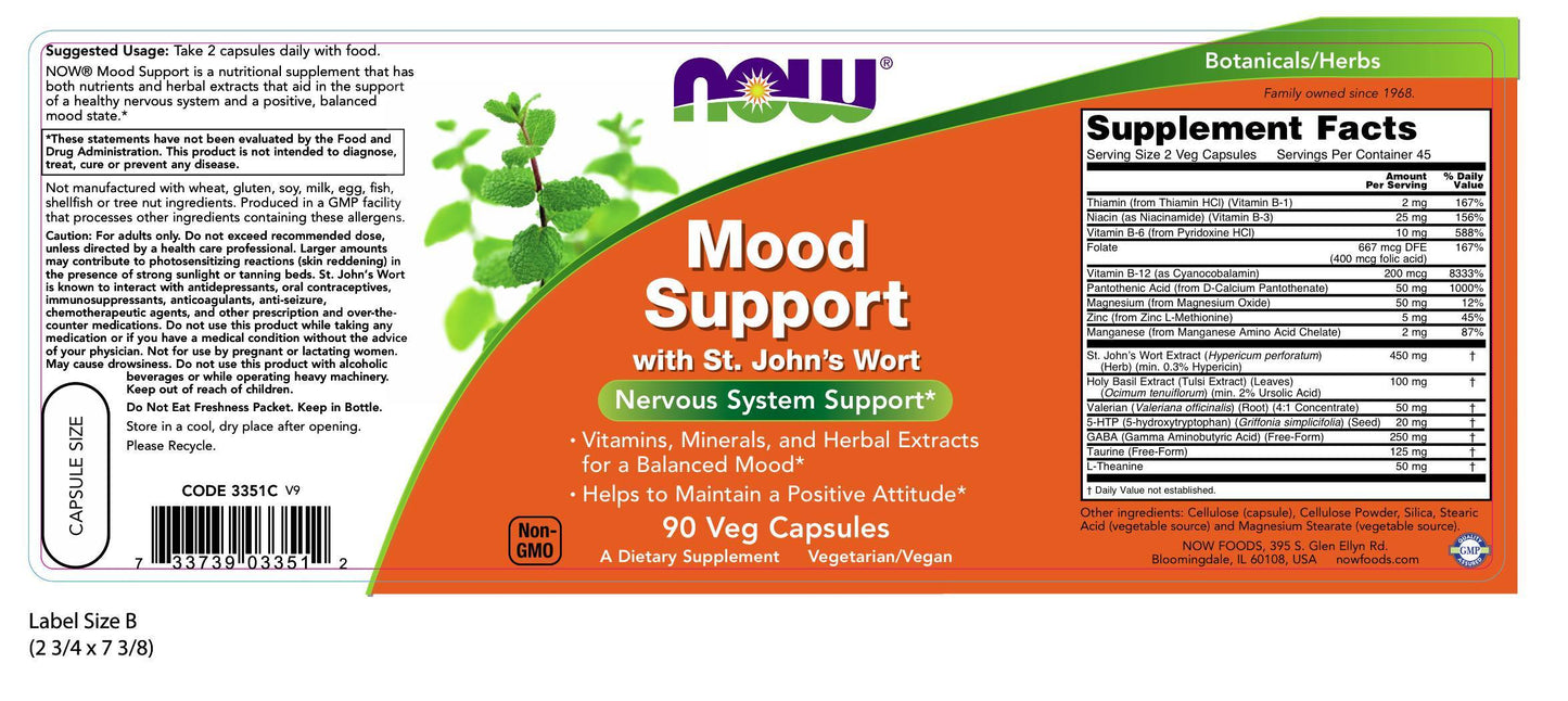 Mood Support with St. John's Wort 90 Veg Capsules