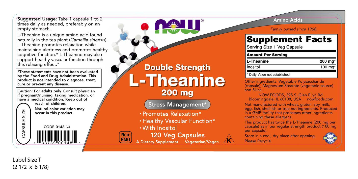 L-Theanine 200 mg 120 Veg Capsules