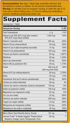 Alive! Once Daily Men's 50+ Ultra Potency Multi-Vitamin 60 Tablets