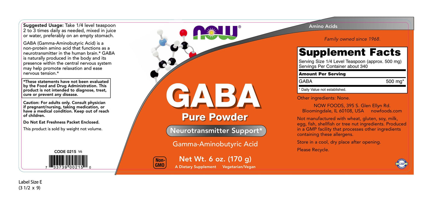 GABA Pure Powder 6 oz (170 g)