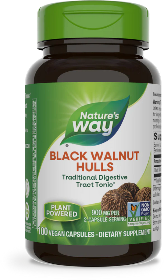 Black Walnut Hulls 900 mg 100 Veg Capsules by Nature's Way